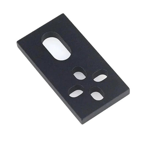 Four Pack Micro Limit Switch Plate 6063 T5 Aluminum For 3D Printer Hardware Components Groove Frame CNC Machines Durable Mounts With Four M3 Slotted Holes And Elongated M5 Hole For Easy Positioning, black 33x17x3 mm plate