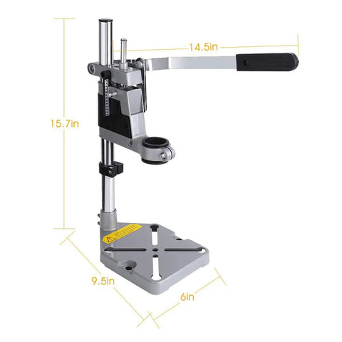 Knock Out Precise Holes Like A Pro With This Bench Drill Press Stand featuring portable guide, 15.7in tall, sturdy steel design.