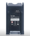 25.2V lithium ion rechargeable battery pack front view with label details, not related to M12 And M18 Lithium Ion Battery Charger Replacement.