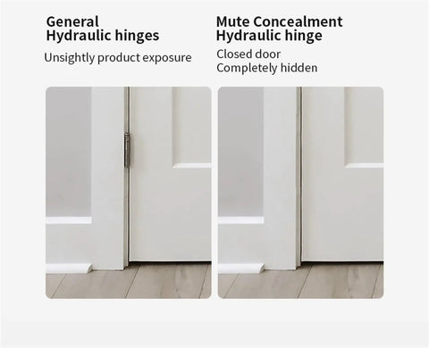 Comparison of general hydraulic hinges and mute concealment hydraulic hinge for hidden door design.