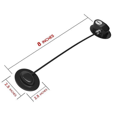 Black Kid Safe Lock For Refrigerator, Cabinet, Drawer, Freezer And Doors With Two Extra Strong Adhesives, 8 inches long