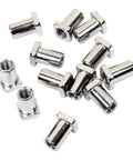 7/32 Inch Drum Swivel Nuts 12 Pack Replacement Parts for Lug Casing - Precision Fit Tension Rod Inserts for Snare, Tom, and Bass Drums - Durable Percussion Accessory for Tight, Secure Tuning, chrome drum swivel nuts