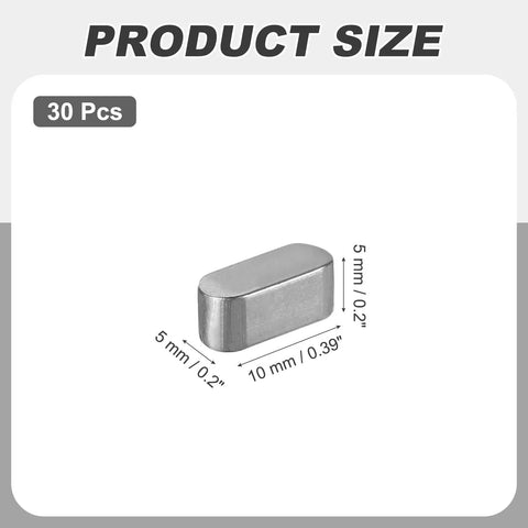 30 Pcs Round Ended Woodruff Key Set 10x5x5mm Stainless Steel Drive Shaft Keyways Parallel Keys Stock Assortment