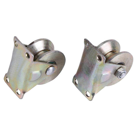 2 Inch V Type Sliding Gate Roller Set for Heavy Duty Steel Wheel Track Rail, shown in durable steel construction, side view
