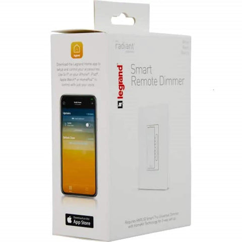 Smart Dimmer Switch Remote Accessory For Apple HomeKit Easy iOS Setup No Hub Needed Control Lights From Anywhere In Your Home Multi Room Dimming Requires HKRL50WH To Operate packaging