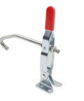 Solid Aramox Galvanized J Hook Toggle Clamp With Heavy Duty 375 Lb Holding Power, red grip for woodworking and automotive tasks.