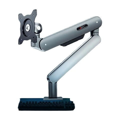 Hella Sturdy Articulating Monitor Mount With Smooth Slide Mechanical Arm for Desk setup, featuring steel construction and VESA compatibility.