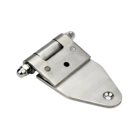 Beefed Up Heavy Duty Rotating Concealed Door Hinges In Stainless Steel, shown angled for industrial use