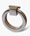 6 Pack Brushed Nickel Ring Drawer Pulls Stainless Steel Cabinet Handles, close-up view showing zinc alloy and brushed finish