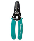 Precision Wire Stripper For Electronics AWG 20-10 with teal soft grips, spring return, and safety lock on black tool head.