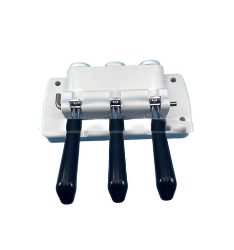 Front Panel Block Spare Part For Commercial Soft Serve Ice Cream Machines Durable Replacement Component For Easy Installation Long Lasting Front Panel Upgrade For High Volume Shops And Cafes, white plastic with black levers