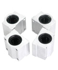 4 Pack Linear Motion Ball Bearing Slide Block Kit Must Have With SC8UU SCS8UU SC10UU SCS12UU 16UU 20UU 25UU Linear Shaft Parts For DIY 3D Printer Projects SCS16UU High Precision Rails, four aluminum bearing blocks
