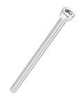Socket Head Cap Screws M3 X 55mm 304 Stainless Steel Hex Key Drive Machine Bolts Silver on white background.