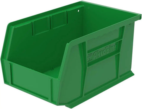 Space Saving Stackable Storage Bins 12 Pack For Garage Pantry And Craft Storage Solutions Durable Plastic Bins That Hold Up To 20 Pounds 9 By 6 By 5 Inches Green, single green bin on white background
