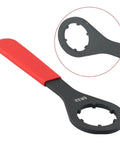 Heavy Duty One Piece O Style Er Collet Wrench Tool For Er16 Er20 Er25 And Er32 Nut Spanner with red handle and round opening.