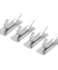 Ditch The Drilling Drama With These Four Heavy Duty Adhesive Hooks, shiny stainless steel hooks for coats and hats.