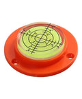 50X12mm Circular Bubble Level with clear bubble for visibility, secure orange casing, precise alignment for tools.