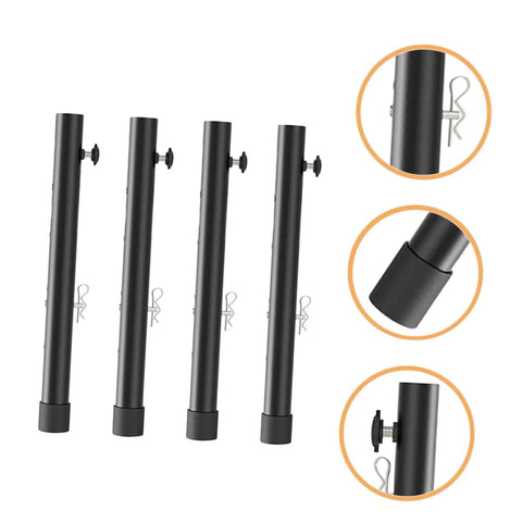 Shake That Wobbly Desk Fast With These Heavy Duty Table Leg Extenders That Slip Right On for instant height tweaks. Black metal legs.