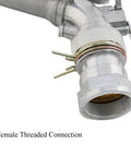 Female threaded connection on heavy duty 1 inch aluminum water sprayer gun with 30 to 40 meter coverage, built tough for crops and pasture irrigation.