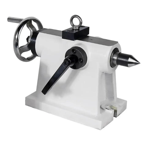 Rock Solid Four Axis Tailstock Indexing Head For CNC Lathe With Manual Rotation And Precision Pointed Needle A260 cast iron design features precision point and manual crank.