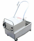 Mobile Fryer Oil Filter System Built Dead Serious With 304 Stainless Steel And Smooth Electric Filtration Machine on rolling cart.