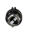 Front view of Harmony XB4 Selector Switch Head with chrome plated metal bezel for 22mm cutouts, showing ergonomic black handle.