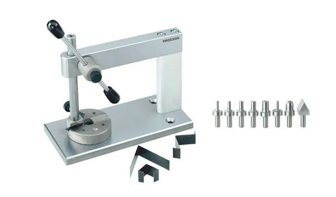 Micro-Press MP 120 Precision Drill Press For Tiny Projects with included drill bits and attachments for delicate crafting and model making.