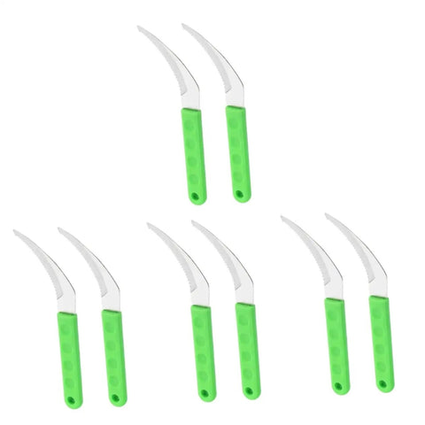 Two Pack Stainless Steel Weeding Sickle With Ergonomic Handle, All Purpose Garden Tool for Weeding, Harvesting, Cultivation