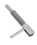 Top Notch Stainless Steel Retractable Plunger Pin Spring Return Action For Shop Tools Cabinet Hardware Drawer Stopper side view showing smooth metal shaft.