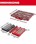 Dimensions of 47 Piece Ratchet And Socket Set With Low Profile Organizer Half Inch Drive, 90-Tooth Ratchet With 4 Degree Swing