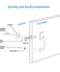 Front Entry Door Handle Set With Single Cylinder Lever In Satin Nickel Finish installation diagram
