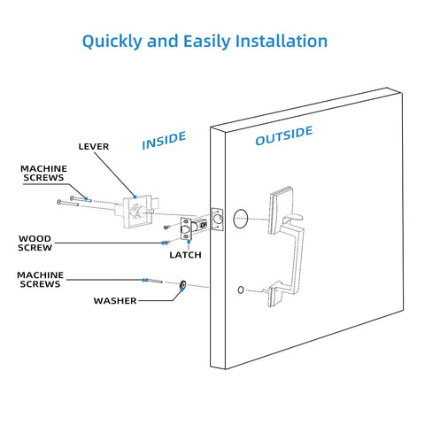 Front Entry Door Handle Set With Single Cylinder Lever In Satin Nickel Finish installation diagram