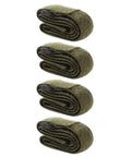 Four Pack Heavy Duty Luggage Tie Down Straps With Quick Buckles For Securing Trail Gear Locked Down On Tailgate Tours And Campouts Made From Strong Polyester Bungee That Grips Tight On Every Road Trip, rolled up and stacked.