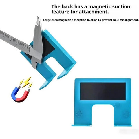 Effortless Magnetic Hinge Jig Kit For Quick Door Installs With Adjustable Guide And Accurate Hinge Mortising Blue 4 Pack