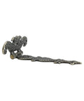 Antique Zinc Alloy T Hinges For Wooden Boxes And Cabinets Bronze Finish 69x113 mm, side view showing detailed rustic design.