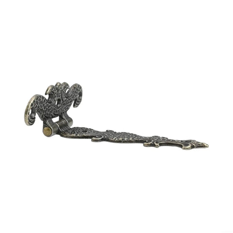 Antique Zinc Alloy T Hinges For Wooden Boxes And Cabinets Bronze Finish 69x113 mm, side view showing detailed rustic design.