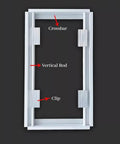 Hidden Tile Access Panel Aluminum Wall Inspection Cover 36X36 Inch Flush Mount showing crossbar, vertical rod, and clip in detail.