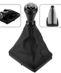 Upgrade Your Ride With This Sleek Black Manual Transmission Gear Shift Knob And Boot Replacement Kit For Peugeot 206 And 406 Models Featuring An Ergonomic Curved Design That Delivers A Grippy, Non-Slip Feel Perfect For Drifting Or Daily Cruising black gear shift knob and boot kit, PU leather, manual transmission