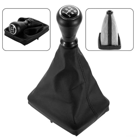 Upgrade Your Ride With This Sleek Black Manual Transmission Gear Shift Knob And Boot Replacement Kit For Peugeot 206 And 406 Models Featuring An Ergonomic Curved Design That Delivers A Grippy, Non-Slip Feel Perfect For Drifting Or Daily Cruising black gear shift knob and boot kit, PU leather, manual transmission