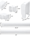 4 Inch Decorative PVC Line Cover Kit For Mini Split Air Conditioning And Heat Pump Systems, individual component dimensions