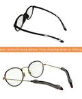 Silicone Eyeglasses Temple Tip Retainers 9 Pairs No Slip Elastic Comfort for spectacles and sunglasses, clear gray black.