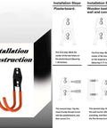 Installation steps for Keep Your EV Charging Cord Squared Away With This Rugged Wall Mount J Hook for EV cables.