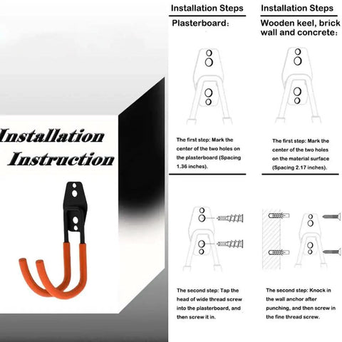 Installation steps for Keep Your EV Charging Cord Squared Away With This Rugged Wall Mount J Hook for EV cables.