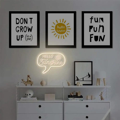 Sunshine Neon Sign For Wall Decor LED Light Up Sign For Bedroom Office Kids Room Nursery Living Room 12.2 By 9 Inches glow