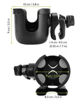 2 In 1 Stroller Cup Holder With Phone Mount Universal Cup Holder For Strollers Bikes Wheelchairs And More Keeps Drinks Secured