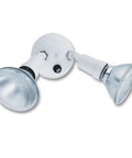 Outdoor Dusk To Dawn Security Flood Light With Twin PAR Holder Photocell Sensor 120 Volt White Heavy Duty All Weather