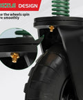 Close-up of Heavy Duty 8 Inch Gate Wheel With 600 Lbs Capacity Spring Loaded 360 Degree Swivel All Terrain Gate Support, nozzle design detail.