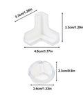 Premium Heavy Duty Silicone 24 Pack Corner Protectors For Sharp Tables And Counters, clear flexible protectors, sizes 4.5cm and 3.4cm.