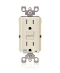 Rock Solid Weather Resistant GFCI Outlet 15 Amp Self Testing Tamper Proof Wall Receptacle 10 Pack Light Almond showing front view with test and reset buttons.