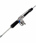 OEM Quality Drop In Power Steering Rack And Pinion Replacement For Subaru Impreza And WRX Models 2008 To 2014, black and silver.